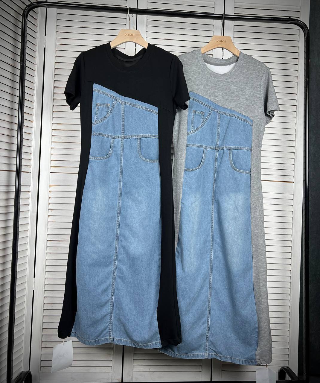 🌟 Стильные платья с джинсовыми вставками  